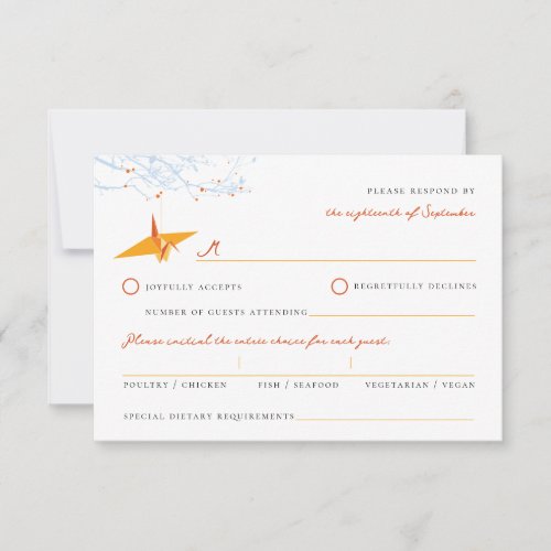 Hanging Origami Paper Cranes Tree Wedding RSVP