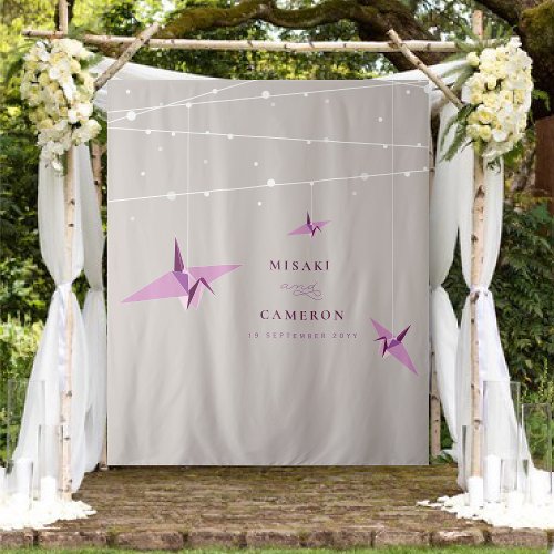 Hanging Origami Paper Crane Wedding Photo Backdrop
