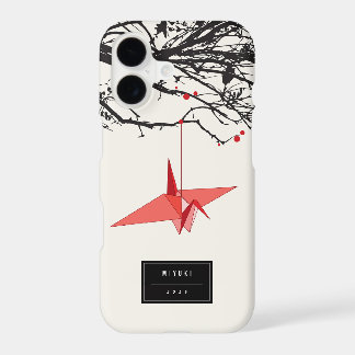 Hanging Origami Red Paper Crane Branches Asian Zen iPhone 17 Case