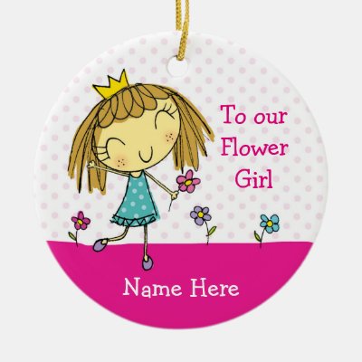 ♥ HANGING ORNAMENT Flower Girl thank you princess