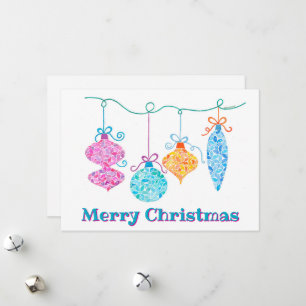 Hanging Ornaments Christmas Card