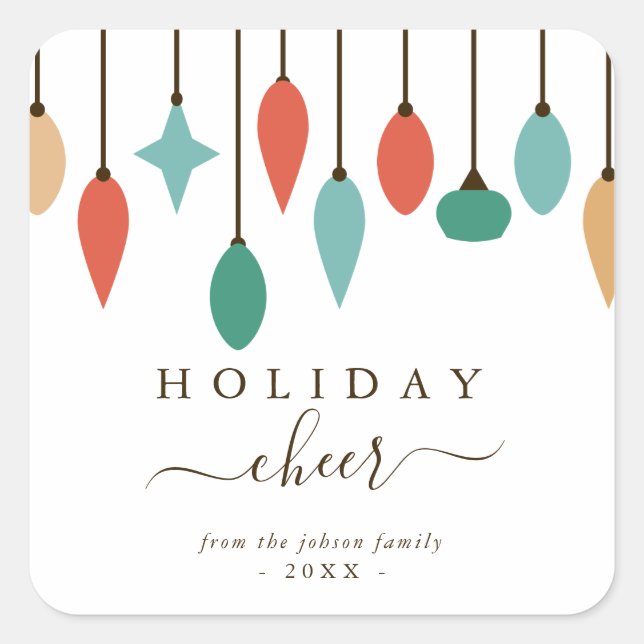 Hanging Ornaments Christmas Square Sticker (Front)