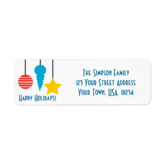 Hanging Ornaments Holidays Return Address Labels
