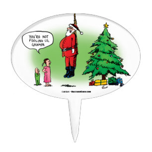 Hanging Out Santa Twisted Cartoon Cake Topper