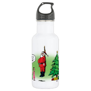 Hanging Out Santa Twisted Cartoon Water Bottle