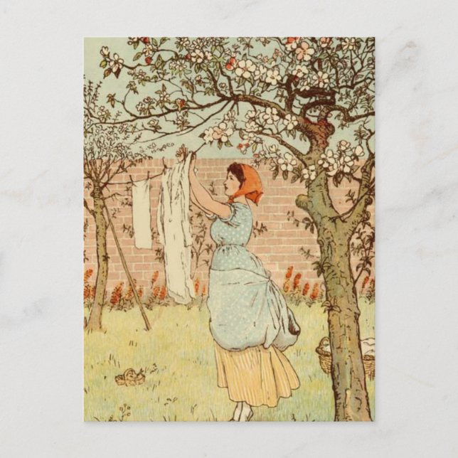 Hanging Out the Laundry Postcard (Front)