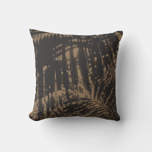 Hanging Palms  Reversible Grey Sepia Throw Pillow (Front)