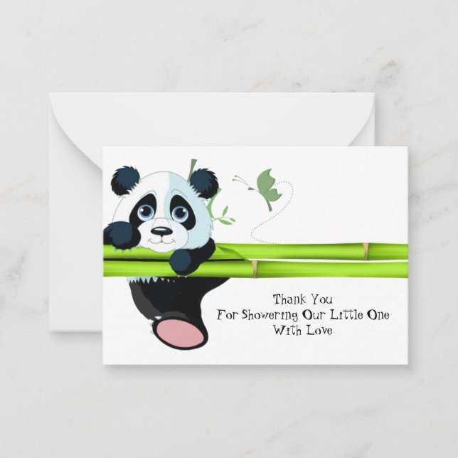Hanging Panda Thank You Card (Front)
