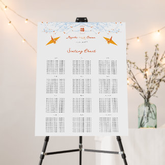 Hanging Paper Cranes Asian Wedding Seating Chart Foam Board