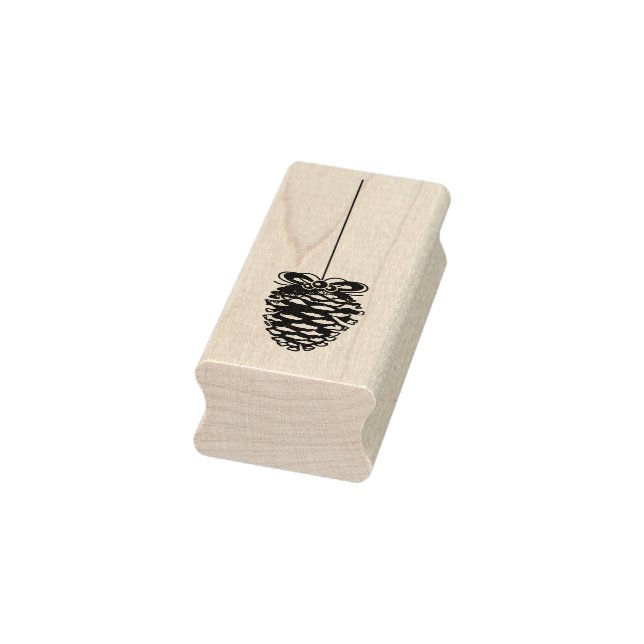 Hanging Pine Cone Christmas Rubber Art Stamp (Stamp)