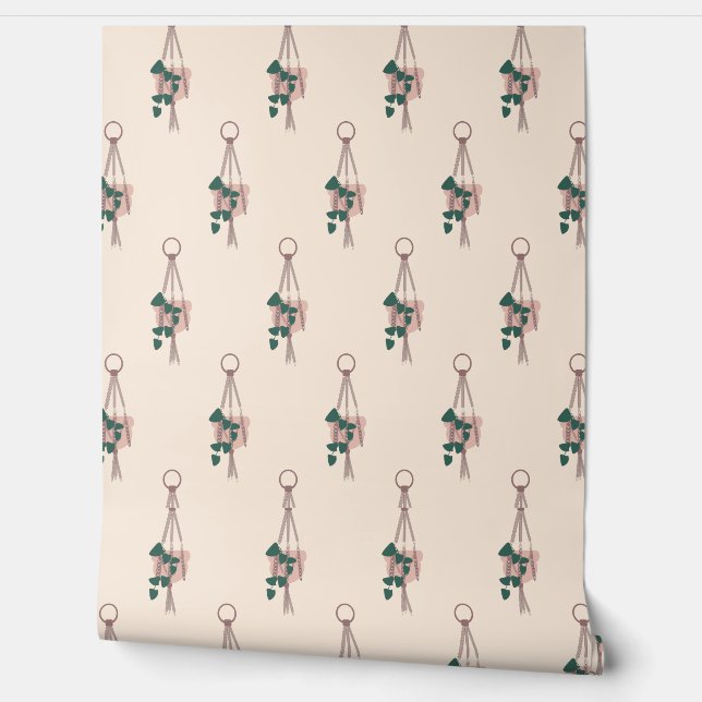 Hanging Plants Repeat Wallpaper (Unrolling)