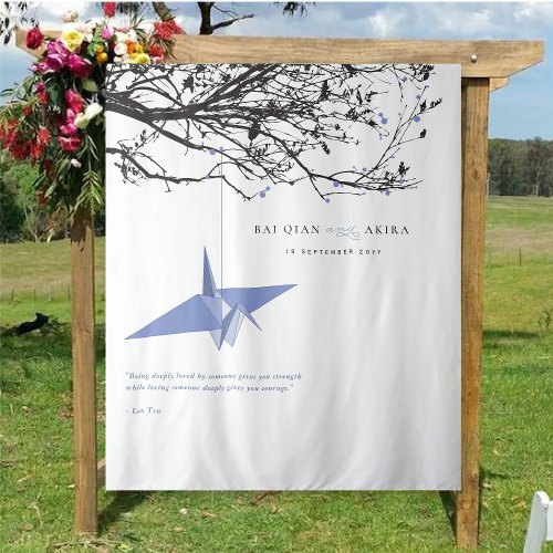 Hanging Purple Paper Crane Wedding Photo Backdrop