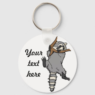 Hanging raccoon personalised  keychain
