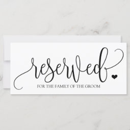 Hanging Reserved Sign | Rustic Calligraphy (Black) | Zazzle