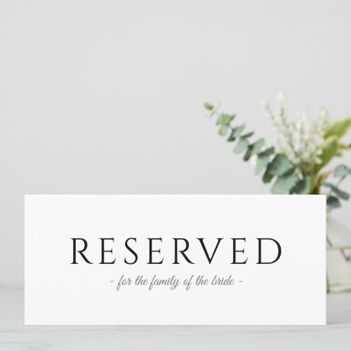 Hanging Reserved Simple Typography Wedding Sign Invitation