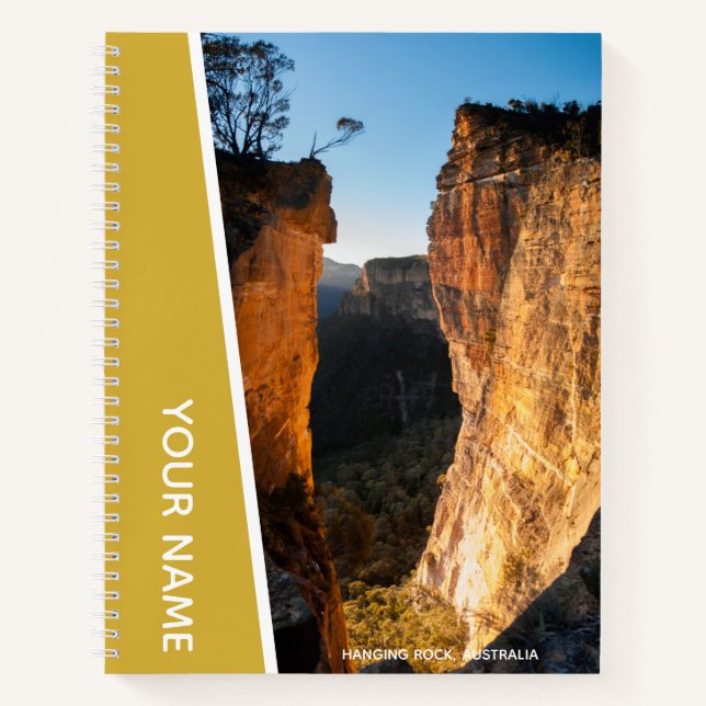 Hanging Rock Blue Mountains Australia, Gold Notebook (Front)