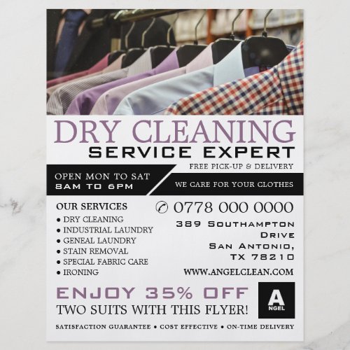 Hanging Shirts Dry Cleaners Cleaning Service Flyer