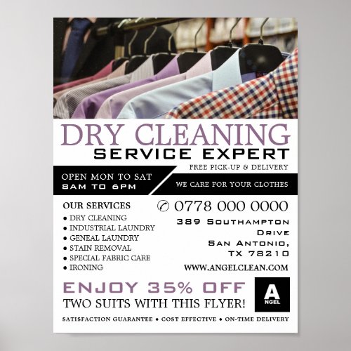 Hanging Shirts Dry Cleaners Cleaning Service Poster