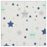 Hanging Sleepy Eyes Stars Navy Blue Mint Green Fabric