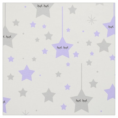 Hanging Sleepy Eyes Stars Purple Gray Fabric