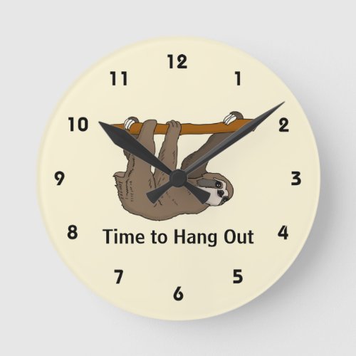 Hanging Sloth Design Acrylic Wall Clock