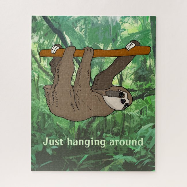 Hanging Sloth Design Jigsaw Puzzle