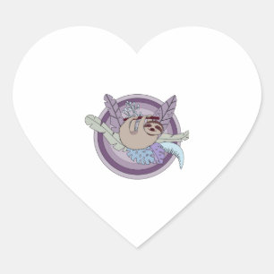 Hanging Sloth Heart Sticker