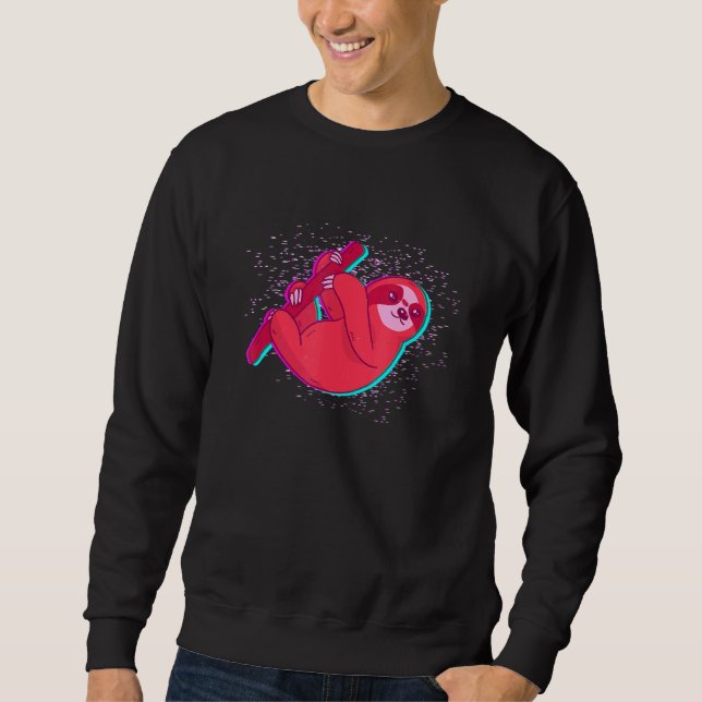 Hanging Sloth Noise Vaporwave Sweatshirt (Front)