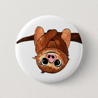 Hanging sloth pinback button