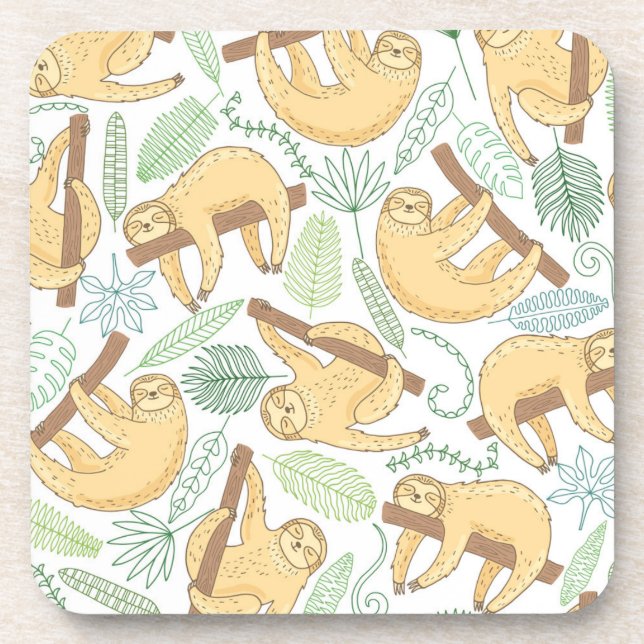 Hanging Sloths Drink Coaster (Front)