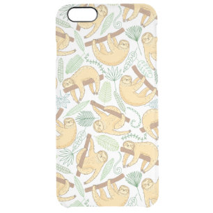 Hanging Sloths Clear iPhone 6 Plus Case
