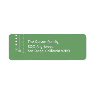 Hanging Snowflakes Return Address Label (green)