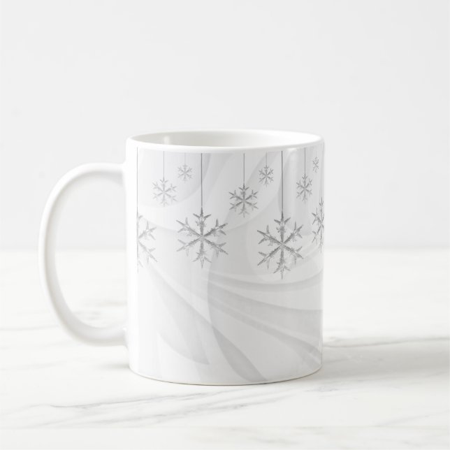 Hanging Snowflakes (white) Coffee Mug (Left)