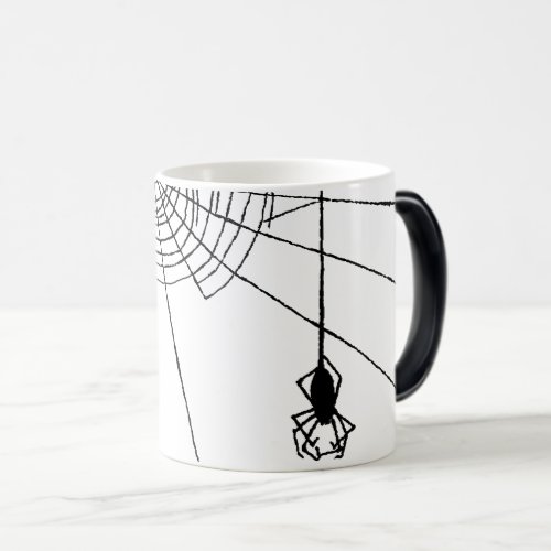 Hanging Spider in a web Gothic Halloween Magic Mug