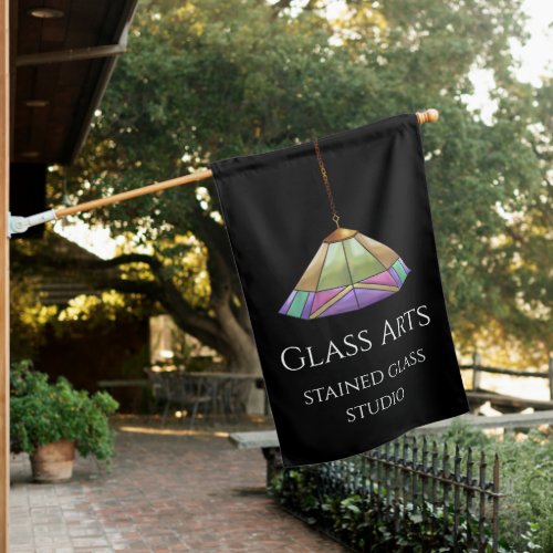 Hanging Stained Glass Lamp for Glass Artist House Flag