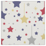 Hanging Stars Red Blue Silver Gold Fabric
