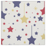 Hanging Stars Red Blue Silver Gold Fabric
