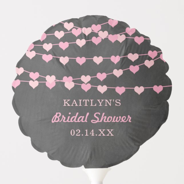 Hanging String Love Hearts Bridal Shower Balloon (Front)