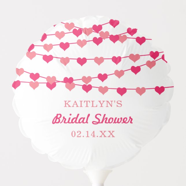 Hanging String Love Hearts Bridal Shower Balloon (Front)