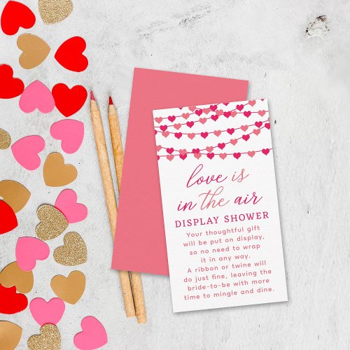Hanging String Love Hearts Bridal Shower Enclosure Card
