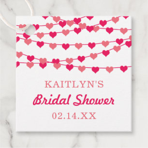 Hanging String Love Hearts Bridal Shower Favor Tags