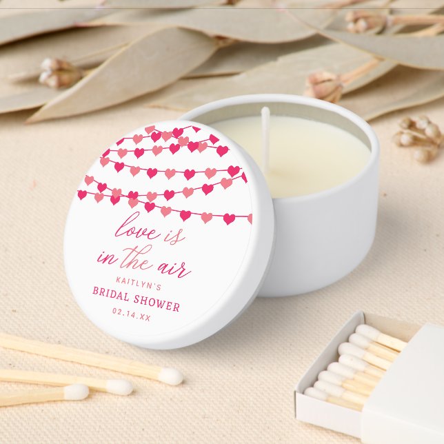 Hanging String Love Hearts Bridal Shower Mini Candle Favors (Insitu)