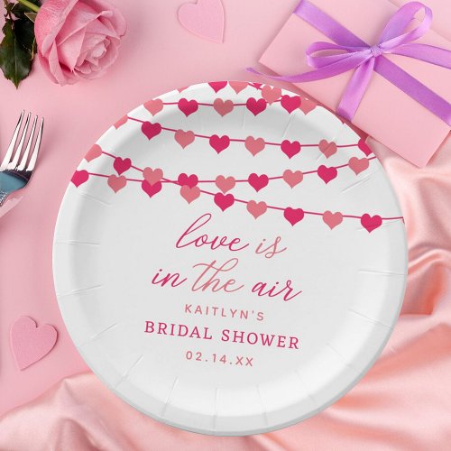 Hanging String Love Hearts Bridal Shower Paper Plates