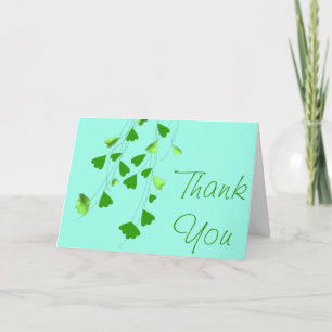 Hanging Trefoils on Green Thank You Card