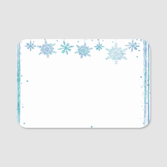 Hanging Winter Snowflakes Name Tag
