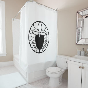 Hanging wisteria in rice cake shower curtain