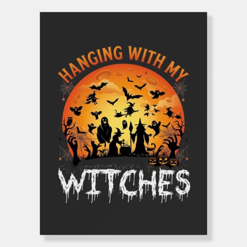 Hanging Witches Halloween Moon Bats Pumpkins_1 Foam Board