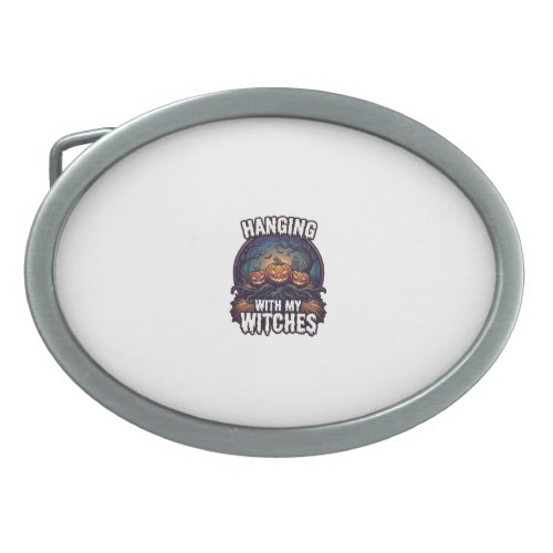 Hanging Witches Halloween Pumpkins Haunted Forest  Belt Buckle