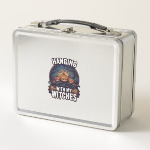 Hanging Witches Halloween Pumpkins Haunted Forest Metal Lunch Box