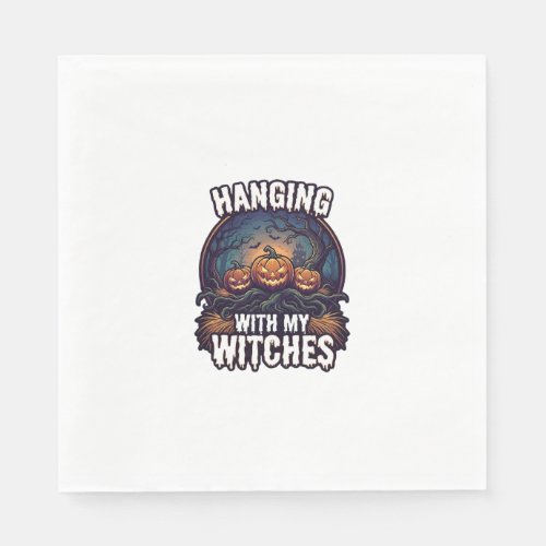 Hanging Witches Halloween Pumpkins Haunted Forest Napkins